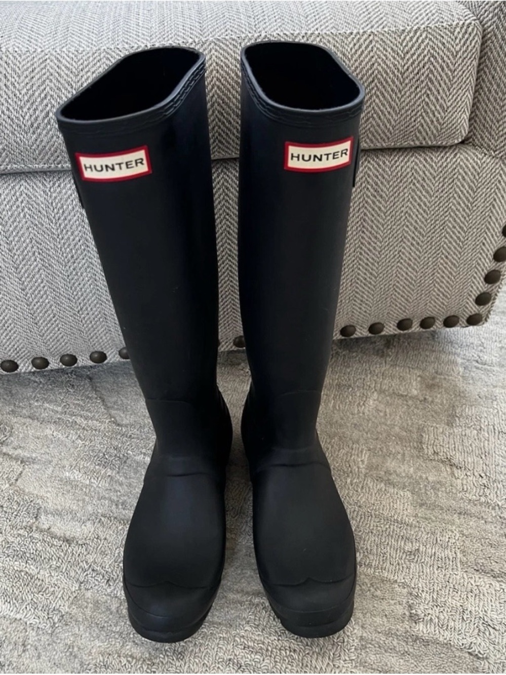 Hunter Dark Tall Boots Matte Black